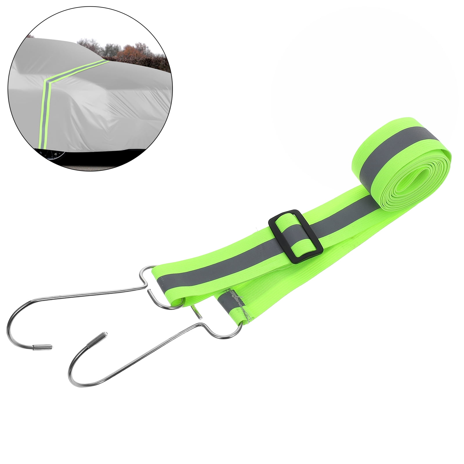 MOKKHNB High Visibility Reflective Tape Car Cover Stretch Fabric Safety for Outdoor Parking 1Pcs