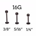thumbnail image 1 of Black Labret Stud 16G 3pc I.P. Monroe Lip Ring Cartilage Ear Piercing Medusa, 1 of 6