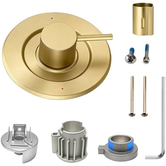 Shower and Tub Trim Kit for Moen,T2191, Pressure Balancing Modern Tub and Shower Trim Kit,Shower Valve and Trim Kit, Featuring Bathroom Shower Lever Handle for Temperature Adjustment,Brushed Gold