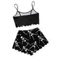 thumbnail image 4 of CONFREE Womens Halloween Pajamas Sleeveless Funny Skeleton Sleepwear Tank Tops Shorts Hallowmas Pjs Set Lovely Nightwear, 4 of 5
