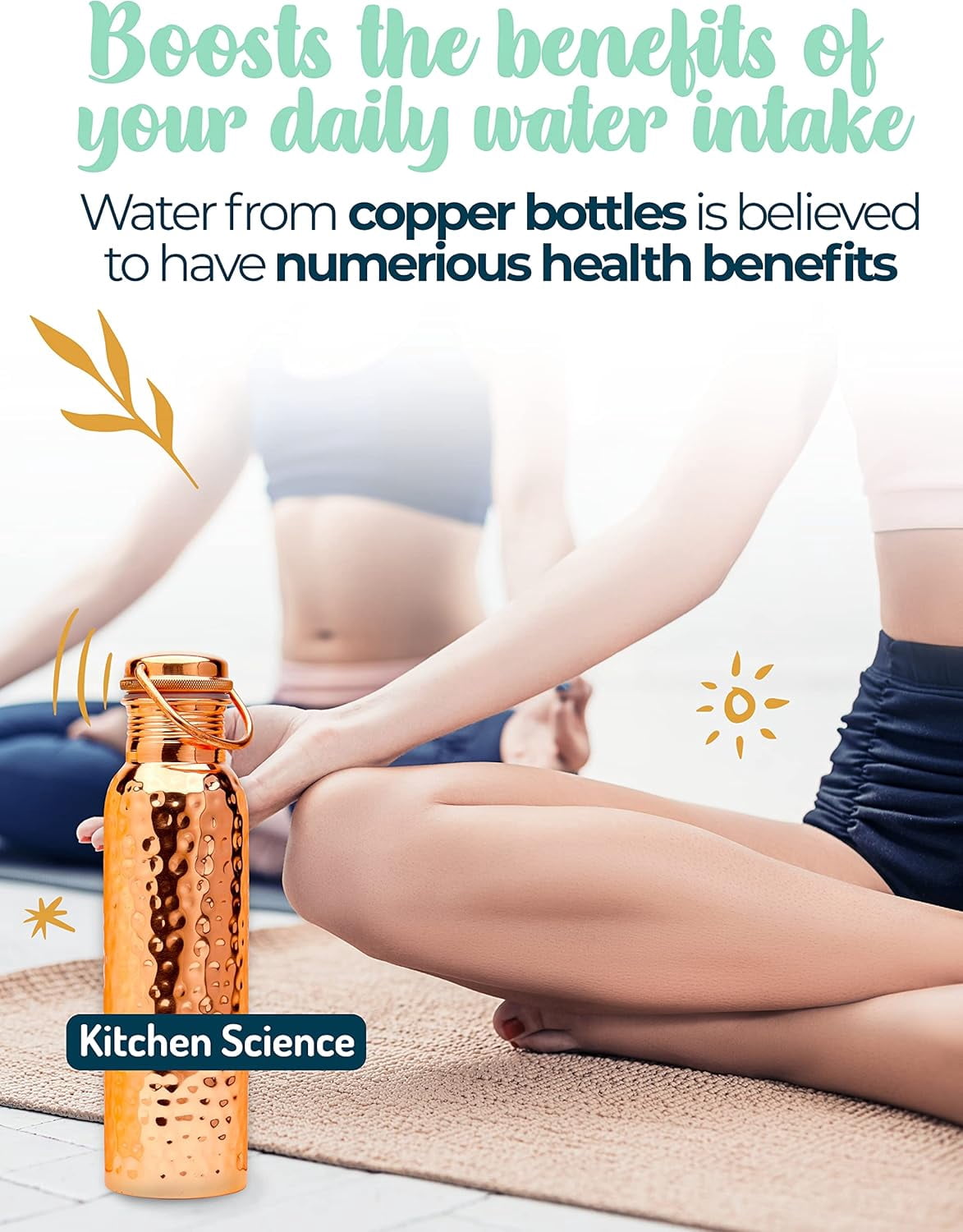 UM Authentic Ayurvedic Copper Water Bottle With Handle (34 oz/1000 ml) | Lab-Tested, Leak-Proof | Includes Free Sleeves & Carrying Bag | Ideal for Drinking Water