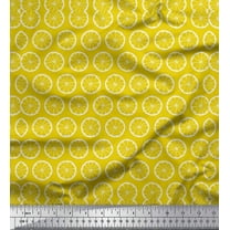 Soimoi Yellow Cotton Duck Fabric Lemon Slice Block Fabric Prints By Yard 42 Inch Wide