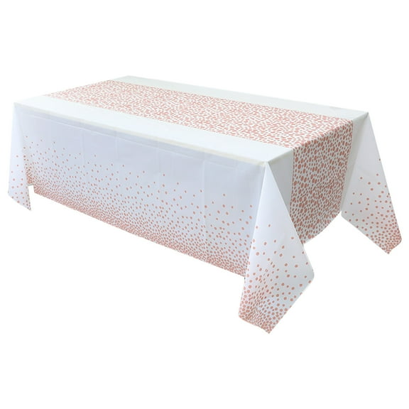 Nkmbld Vintage Tablecloth Disposable Tablecloth Plastic Party Plain Tablecloth Solid Color Water Proof and Oil Proof Tablecloth, Pink
