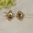 thumbnail image 2 of 10 Rhinestone Cabochons Flat Back Embellishments Buttons for Wedding Phone Decor , Gold, 30x25mm, 2 of 7