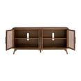 thumbnail image 3 of Classic Mid-Century Modern 4-Door Cinnamon Brown Wood TV Stand, 3 of 7