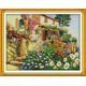 thumbnail image 1 of Kits de punto de cruz 14CT Villa con jardín contado 19,69" x 15,75" o 50 cm x 40 cm Patrones de bordado fáciles para niñas Manualidades Suministros de punto de cruz DMC Serie de paisajes de, 1 of 8
