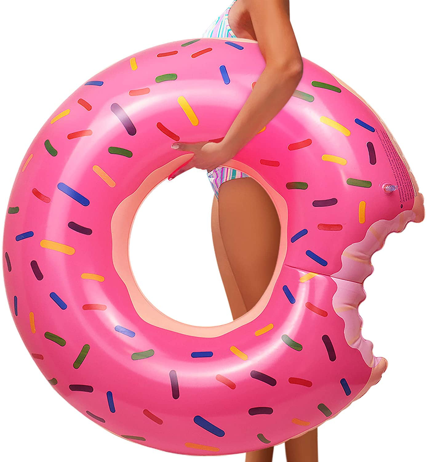 Donut Pool Float Inflatable Chocolate Strawberry Swim Rings for Kids Adults 