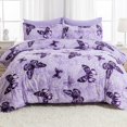 thumbnail image 2 of Bed in a Bag ARTALL, tamaño queen size, diseño de mariposas de cachemir, color morado, 7 unidades, 2 of 8