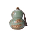 thumbnail image 1 of Gourd Tea Caddy With Airtight Lid And Carrying Handle Ceramic Loose Tea Storage Tin For Coffee Sugar, Nuts, Herb, Spice, 1 of 6