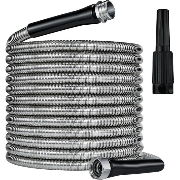 100FT 304 Stainless Steel Garden Hose-2025New Upgraded Quality Metal Expandable Hoses With 3/4 Solid Fitting,Sturdy and Lightweight, Kink-Free, Rust Proof & Ultra-Durable Water Hose For Yard Camper