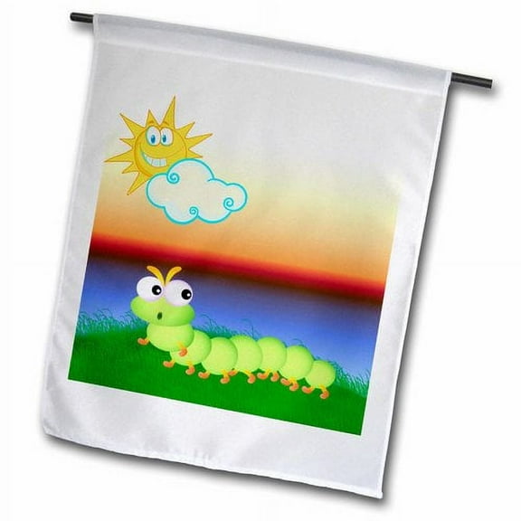 3dRose, Cute Little Caterpillar, 18 x 27 inch Garden Flag