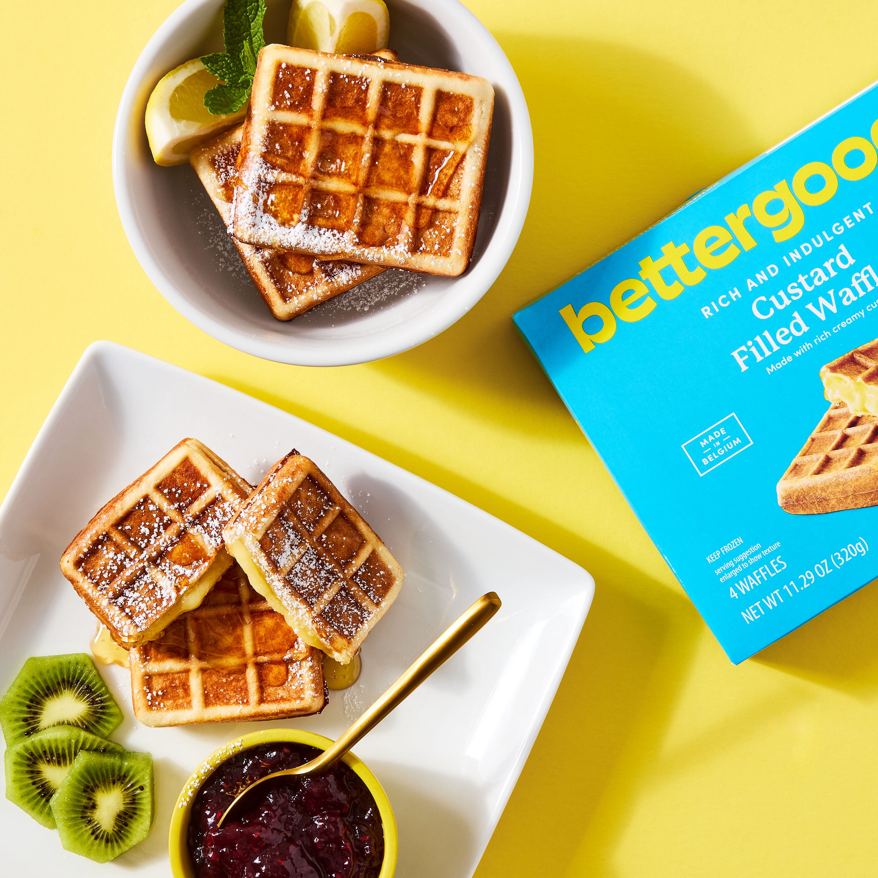 bettergoods Rich and Indulgent Custard Filled Waffles, 11.29 oz (Frozen)