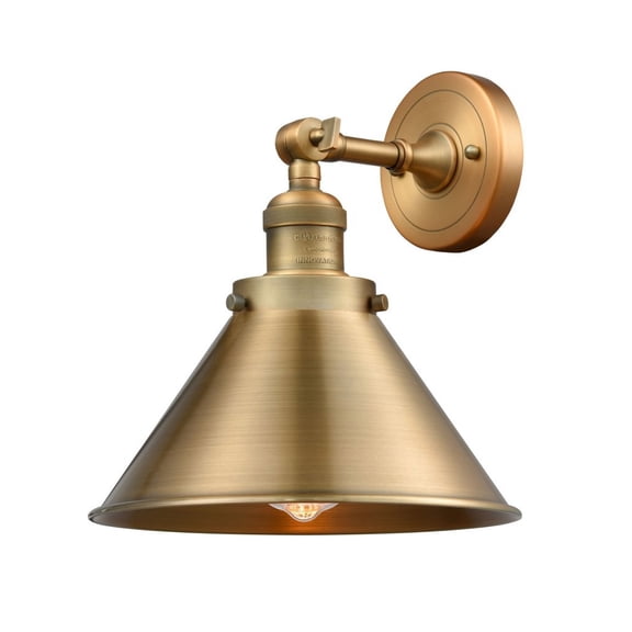Innovations 203-BB-M10-BB-LED Briarcliff 1 Light Sconce part of the Franklin Restoration Collection, Brushed Brass