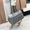 thumbnail image 3 of Yucurem Puffy Crossbody Bag Quilted Lattice Shoulder Bags Down Cotton Padded Handbag Lightweight Nylon Hobo Bag for Women (Silver), 3 of 10