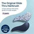 thumbnail image 2 of Crave Naturals Glide Thru Detangling Hair Brush for Adults and Kids - Detangler Hairbrush for Curly or Straight, Wet or Dry Hair - Gentle on Tangles Hair Comb - Navy Blue and Blue Cheetah (Pack of 2), 2 of 7