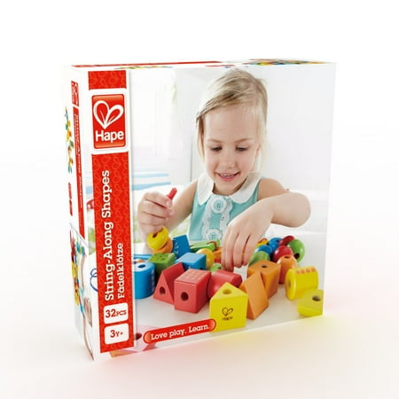 Hape String-Along Shapes Stacking Game, 32 Pieces