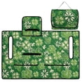 thumbnail image 4 of COEQINE Quilted Golf Cart Seat Blanket Cover, Includes Handle for Carrying When Folded, Universal Fit for EZGO Yamaha Club Car 2-Seaters, 4-Pocket Design, St Patricks Day Elegant Green Clover, 4 of 8