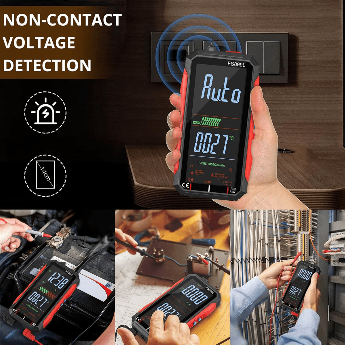 USB Multimeter Digital Voltmeter with 4.8Inch LCD Screen Multi Tester Capacitance Resistance Frequency Voltage Tester