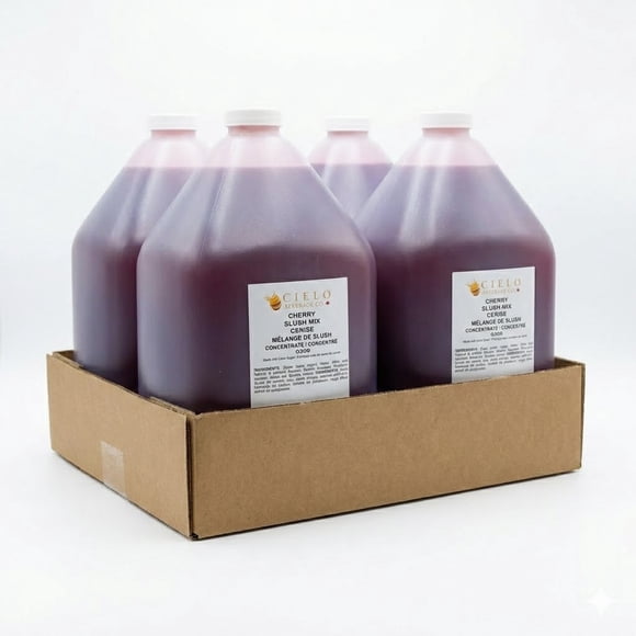 Cielo Beverage Cherry Slushy Syrup 5:1 Concentrate 4 Liter