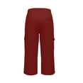 thumbnail image 5 of Jessboyy Mens Cargo Capris Shorts with Pockets Elastic Waist Drawstring Below the Knee Shorts for Men Summer Workout Outdoor Hiking Capri Wine,XXL, 5 of 9