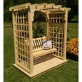 thumbnail image 2 of A &amp; L Furniture Cambridge 7 ft. High Cedar Arbor with Deck and Swing, 2 of 2
