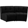 thumbnail image 3 of Meridian Furniture Limitless Black Velvet Modular Loveseat, 3 of 7