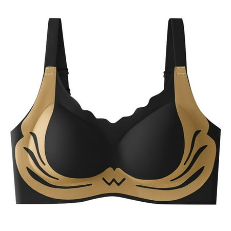Levmjia Women Sexy Bra Push Up Backless Nylon Comfortable Wireless Bralette for Everyday Wear Casual Outfit Black White 2 Pack