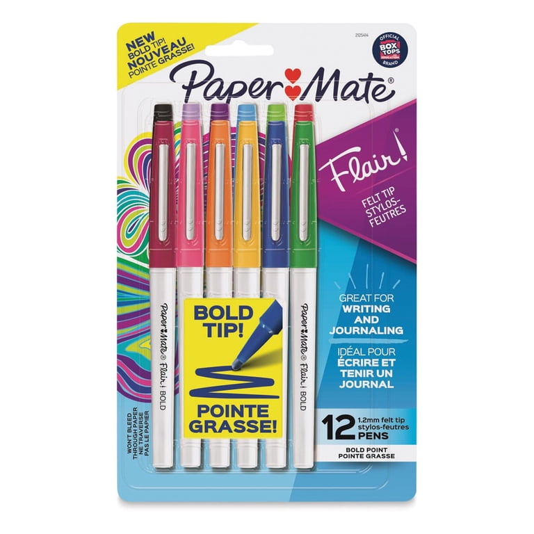 Paper Mate Flair Bold Felt Tip Pens, Assorted, 12 Count photo 1