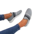 thumbnail image 2 of Zhaomeidaxi Women Sneakers,Women Rainbow Stripes Slip On Work Shoes Anti Skid Breathable Sock Sneakers, 2 of 8