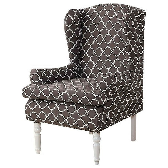 Dowbom Wingback Chair Slipcover with arms, Stretch Wing Chair Covers Slipcover 2 Piece