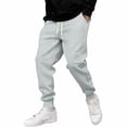 thumbnail image 4 of Lumtrix Jogger Sweatpants for Men Drawstring Cuffed Sweatpants Fall Winter Jogging Pants with Pockets Light Gray L, 4 of 7