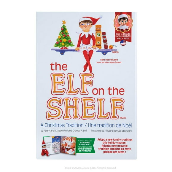 The Elf on the Shelf - Une tradition de Noël - fille teint clair. Livre en anglais