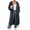 Gray, variant on Womens Long Cardigan Hoodies Maxi Length Full Zip Side Pockets Drawstring Hem Oversized Outer Coat