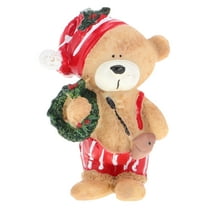 BERTDOMD Cute Resin Christmas Bear Figurine Xmas Bear Ornaments for Home Decor Tabletop Decorations and Photo Props Christmas Home Decoration