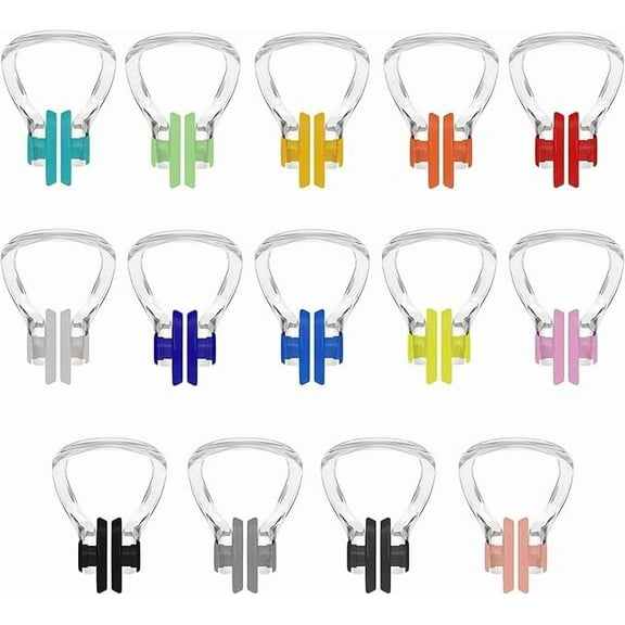 Swimming Nose Clip, 14 Packs Swim Nose Plugs with Waterproof Silica Gel for Kids (Age 7 ) and Adults, Multi-Color