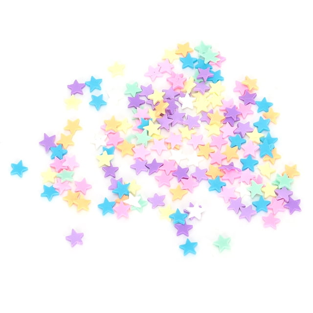 30 g/bolsa de rebanadas de arcilla de estrella, coloridas artesanías impermeables para decoraciones de uñas hechas a mano