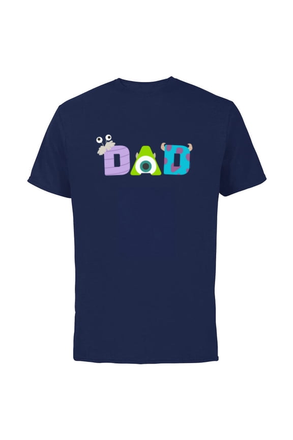 Disney and Pixars Monsters, Inc. Dad Fathers Day Birthday - Short Sleeve Cotton T-Shirt for Adults - Customized-Navy