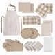 thumbnail image 1 of Juego de Paños de Cocina de 20 Piezas - Paños de Cocina de Algodón, Juego de Manoplas de Cocina y Portavasos Resistentes Al Calor, Delantal para Hombre con Bolsillo, Paños de Cocina Absorbentes para Secar la Cocina - Beige, 1 of 7