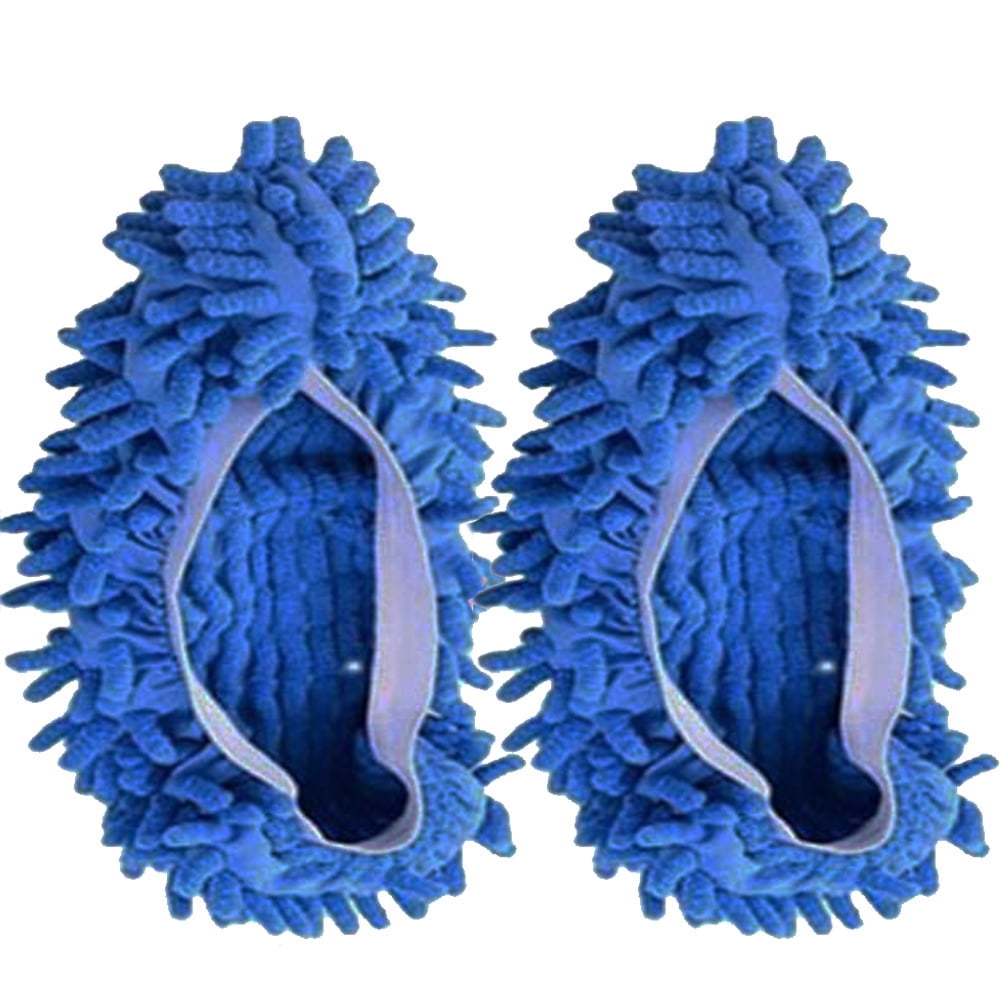 1 Pair Multi Function Chenille Washable Dust Mop Slippers Mopping Floor Shoe  Cover (Navy Blue) - Walmart.com