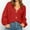 Red, variant on Patlollav Ladies Plus Size Solid Color Button Outer Sweater