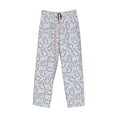 thumbnail image 6 of Uemuo Cute Rabbit Pattern Men's Wide Leg Palazzo Lounge Pants with Pockets Light Weight Loose Comfy Casual Pajama Pants-Large, 6 of 9