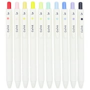 COLNK Color Gel Pens Fine Point 0.5mm, Retractable Gel Ink Writing Pens Assorted Colors ,Soft Touch, Count-10