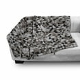 thumbnail image 3 of Geometric Soft Flannel Fleece Throw Blanket, Abstract Blurry Image Design Shades of Colors Tones Image, Cozy Plush for Indoor and Outdoor Use, 60" x 80", Cocoa Black White, by Ambesonne, 3 of 6
