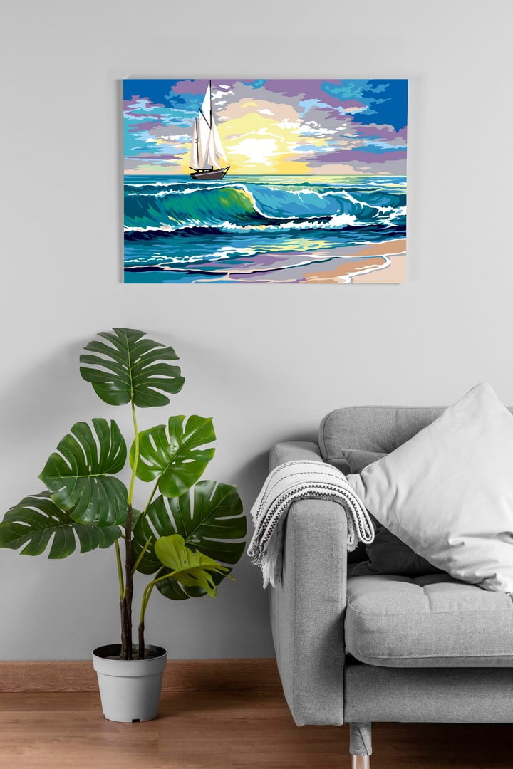 Needlepoint canvas for halfstitch without yarn Beyond the Wave SE929.730 Seg De Paris Printed Tapestry Canvas