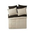 thumbnail image 4 of VCNY Home Lincoln 7-Piece Taupe/Chocolate Solid Color Reversible Bed in a Bag, Queen, 4 of 9