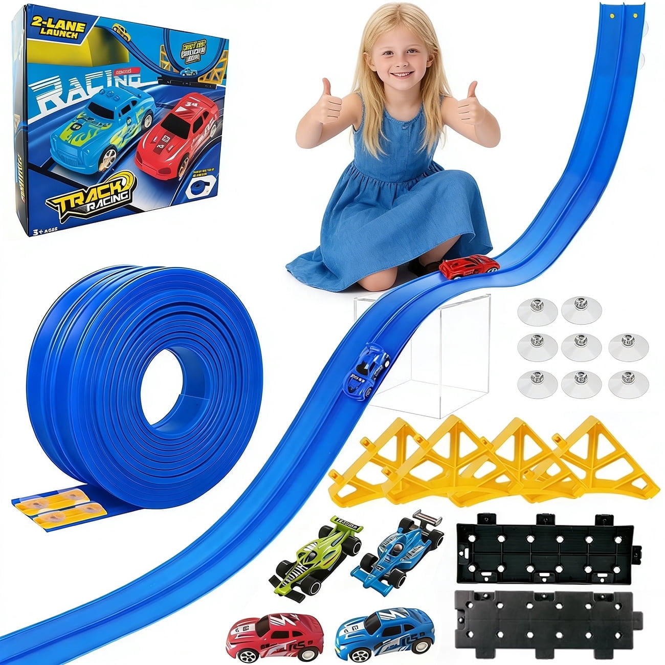 Magnet Blocks Ultimate Magnet Racing Track Set Family Bucket 124