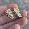 thumbnail image 2 of Hip Hop Golden Nugget Jewelry 14K Gold Plated 12mm X 20mm Surgical Steel Post Pierced Fashion Stud Earring, 2 of 8