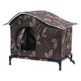 thumbnail image 3 of Casa para gatos al aire libre, refugio cálido y oculto, cortina resistente al viento, recinto impermeable para 60 cm x 45 cm x 52 cm, 3 of 9