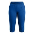 thumbnail image 5 of Nhthy Women's Plus Size Solid Casual Capri Pants, Comfort Loose Fit 7/8 Cropped Trousers with Side Pockets for All Day Wear Blue XXL, 5 of 8