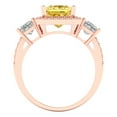 thumbnail image 4 of Three-Stone Engagement Ring for Women - 3.005ct Natural Citrine in 14K Rose Gold Promise Ring, 4 of 6